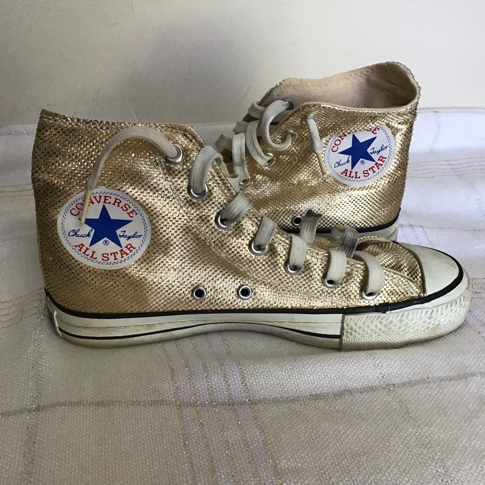 Converse Gold Lame’ high top shoes